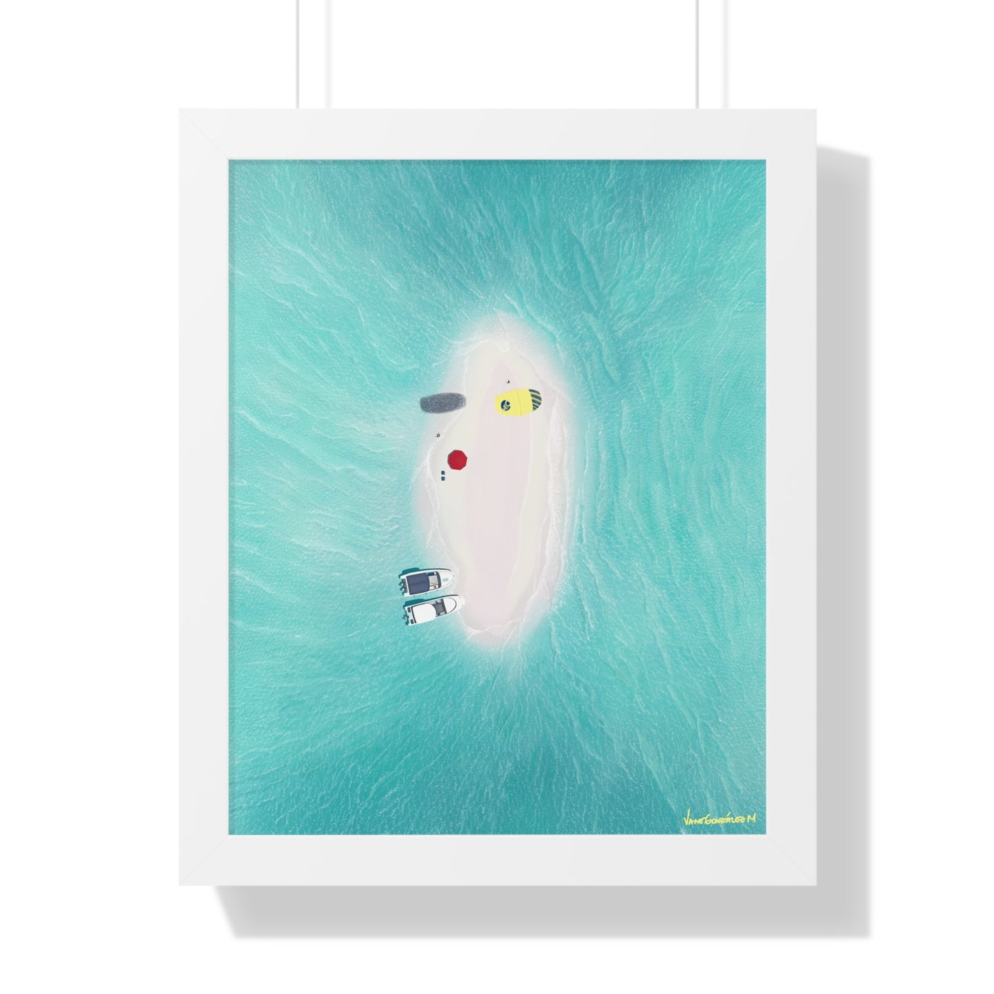 Los Roques Sandbank, Framed Poster, Matte