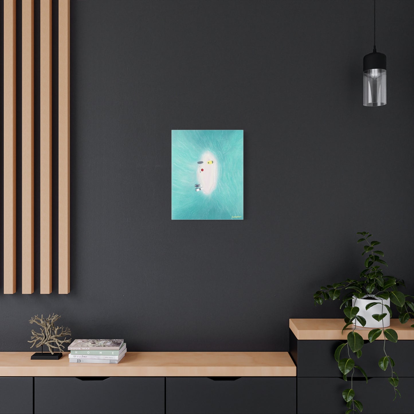 Los Roques Sandbank, Stretched, Unframed Canvas, Matte