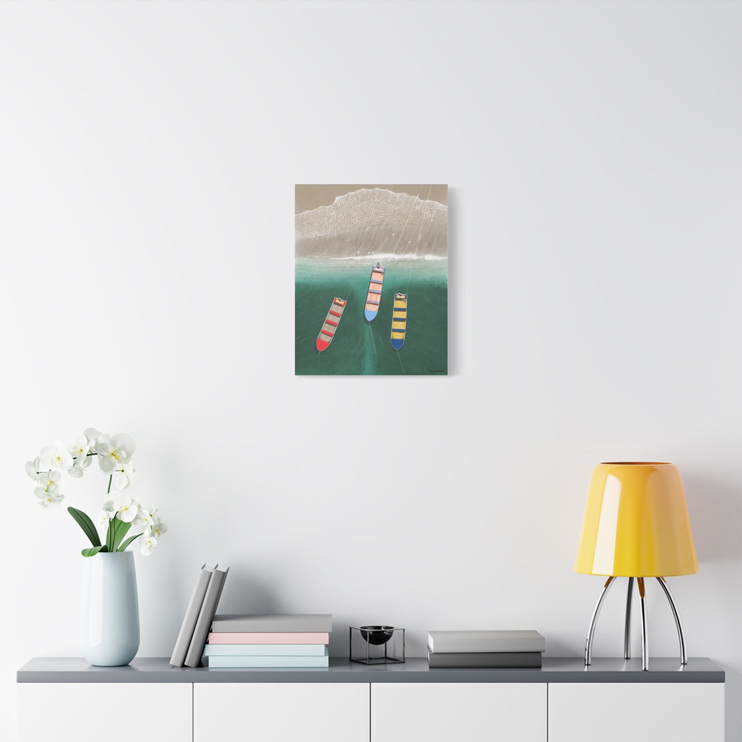 En Alguna Playita, Stretched, Unframed Canvas, Matte