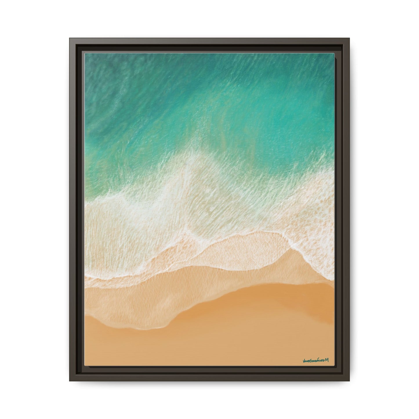 Playa Grande, Framed Canvas, Matte