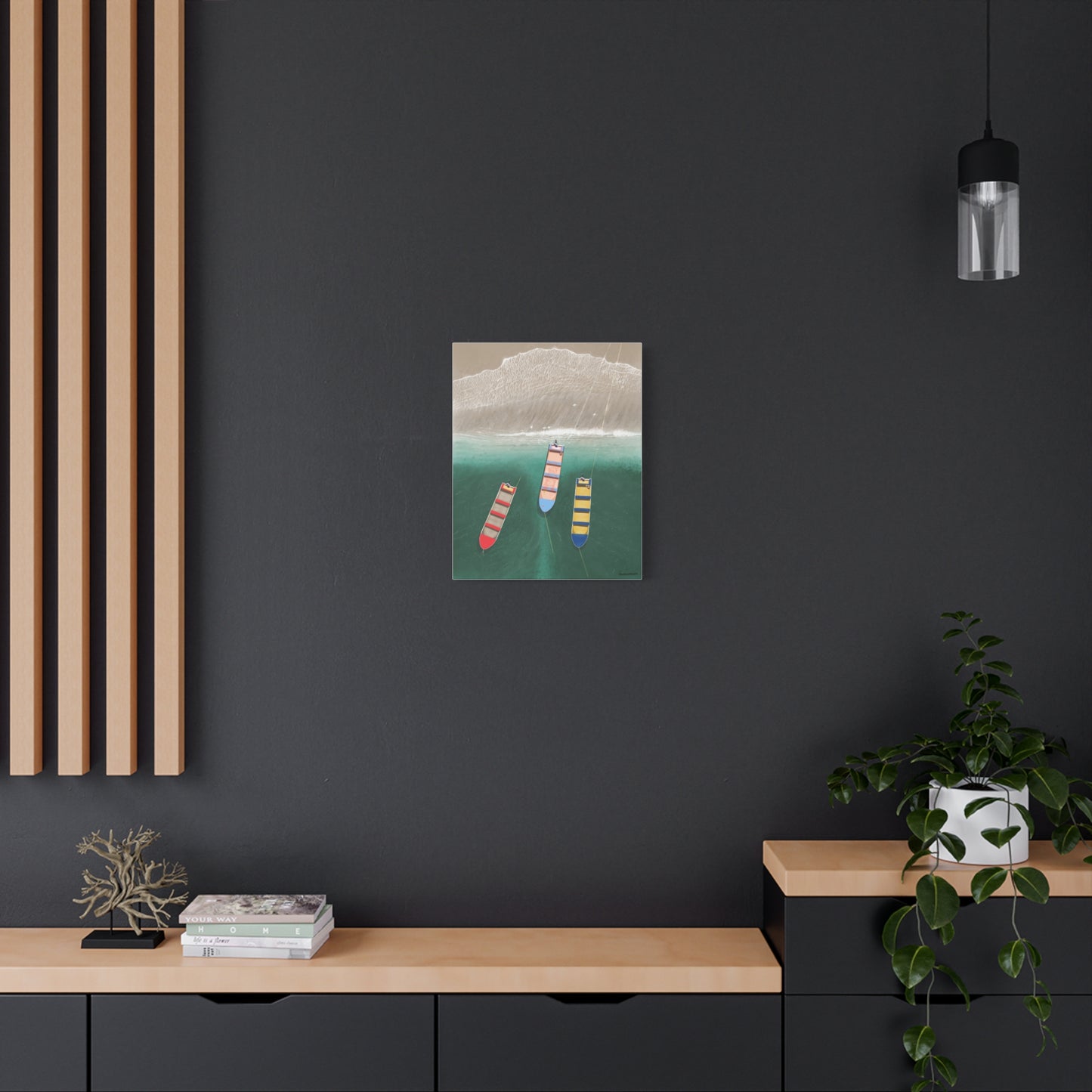 En Alguna Playita, Stretched, Unframed Canvas, Matte