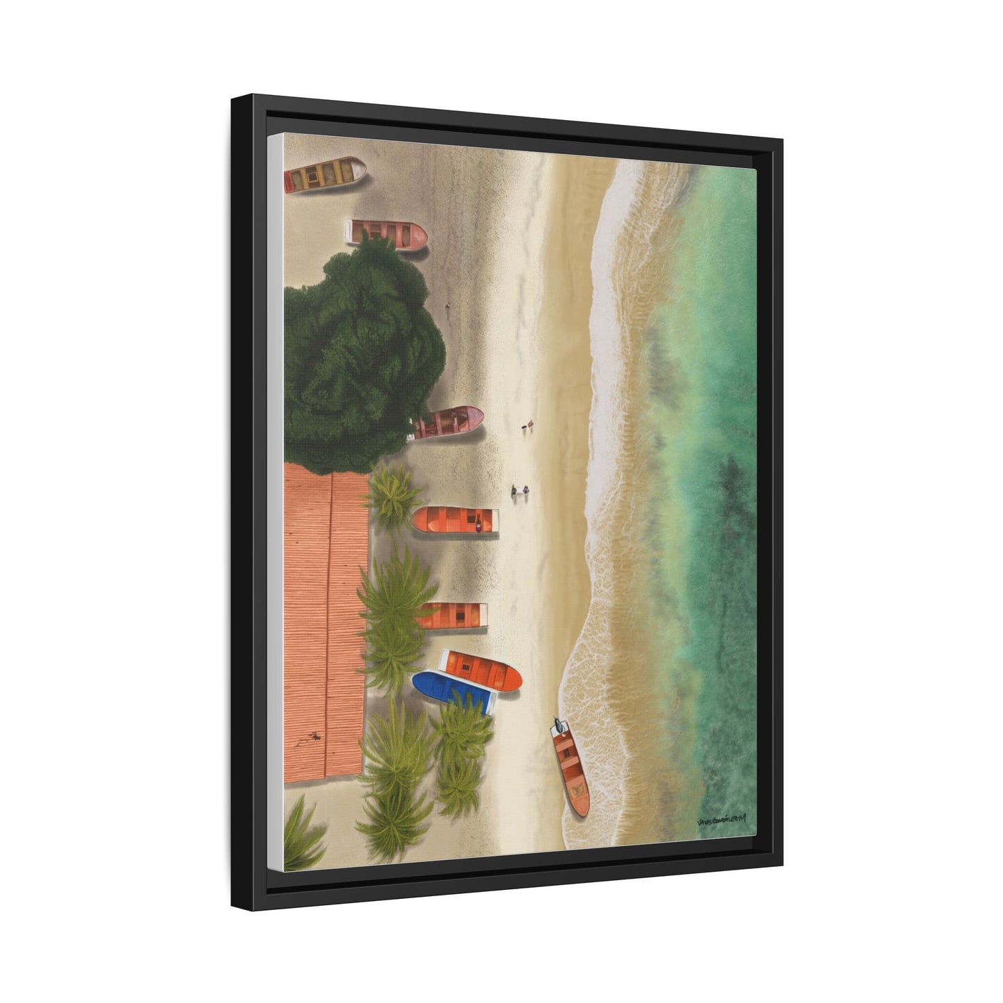 Playa de Cepe, Framed Canvas, Matte
