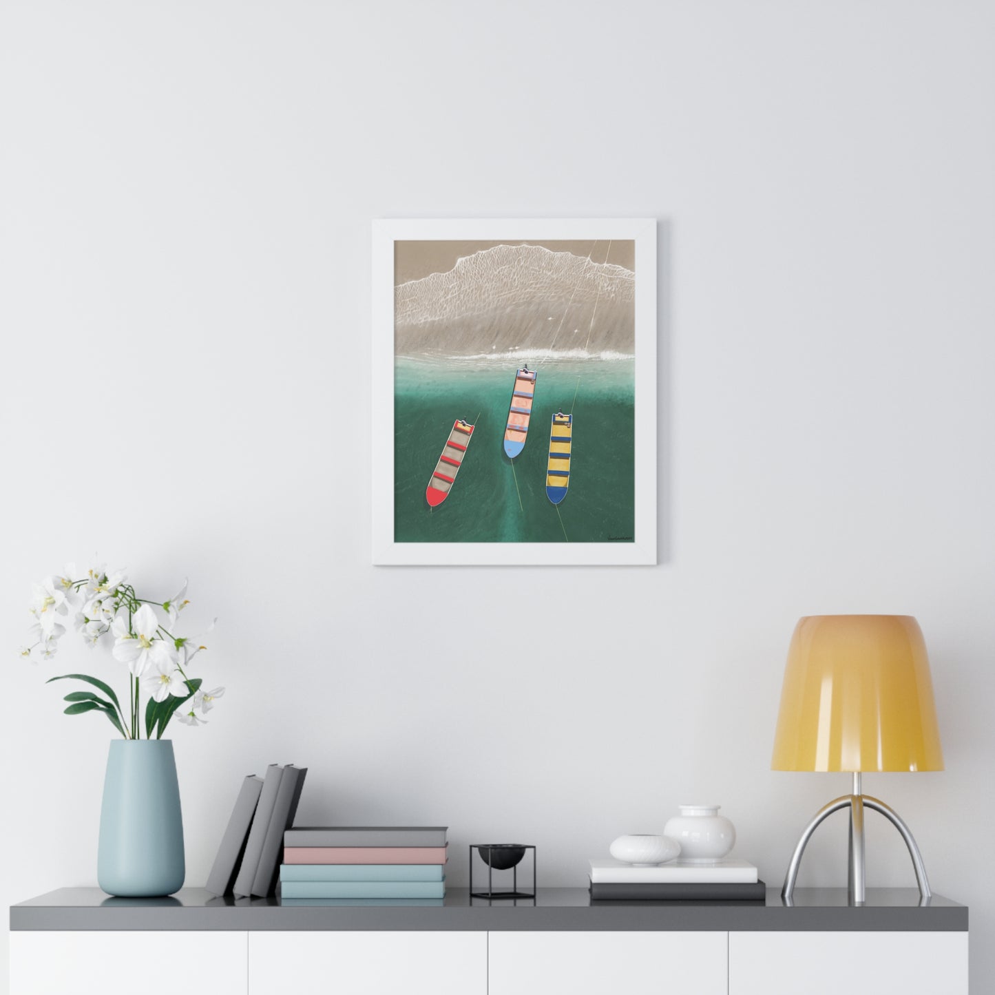 En Alguna Playita, Framed Poster, Matte