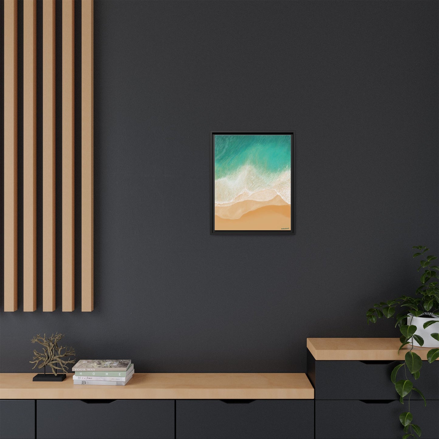 Playa Grande, Framed Canvas, Matte