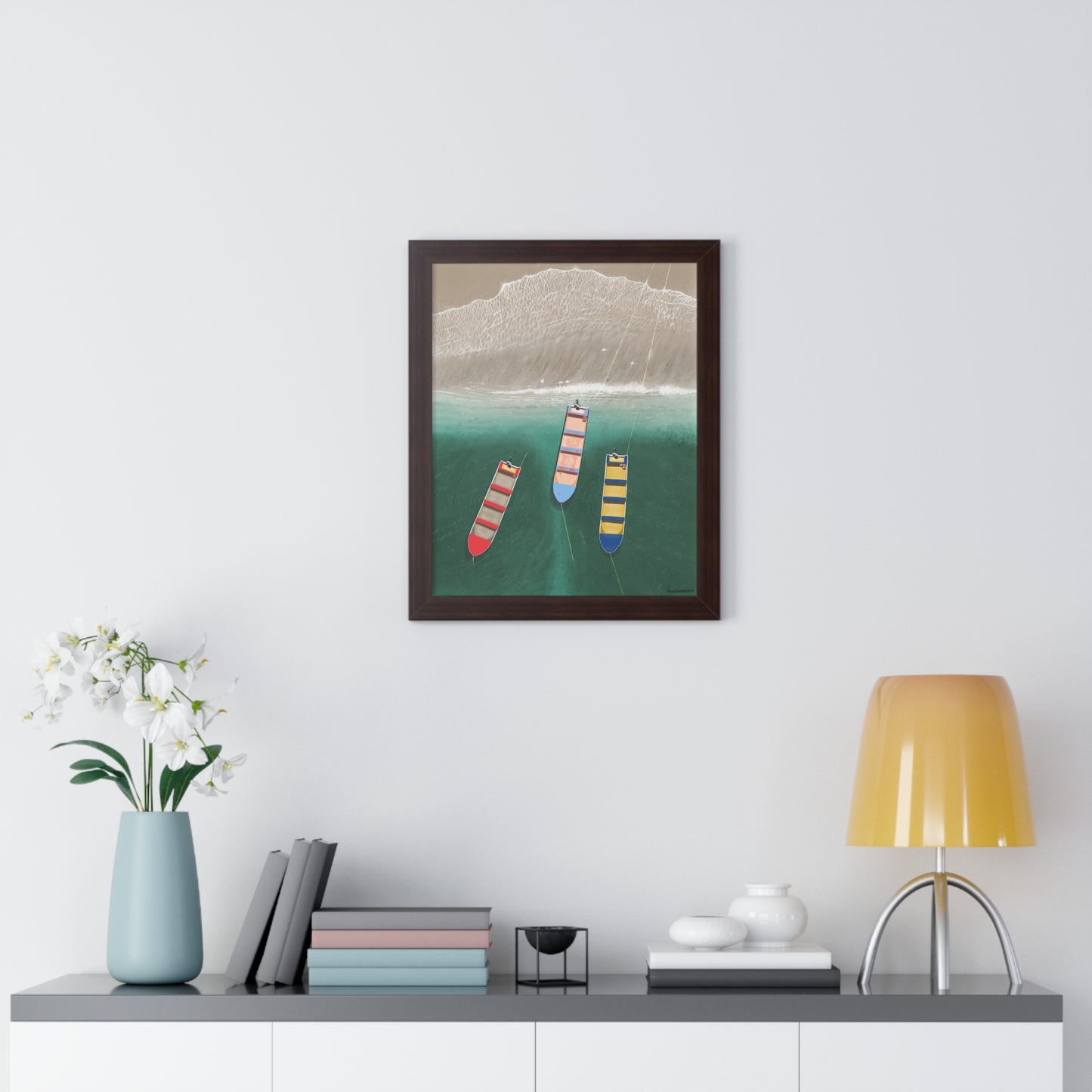 En Alguna Playita, Framed Poster, Matte