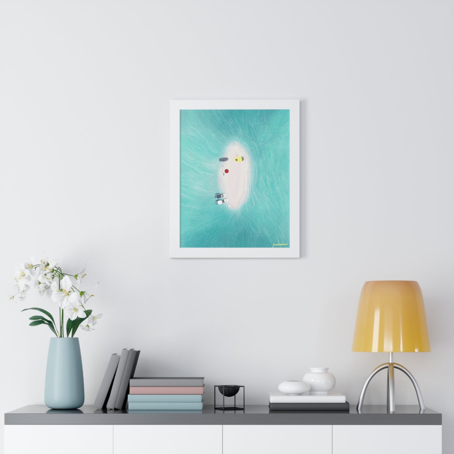 Los Roques Sandbank, Framed Poster, Matte