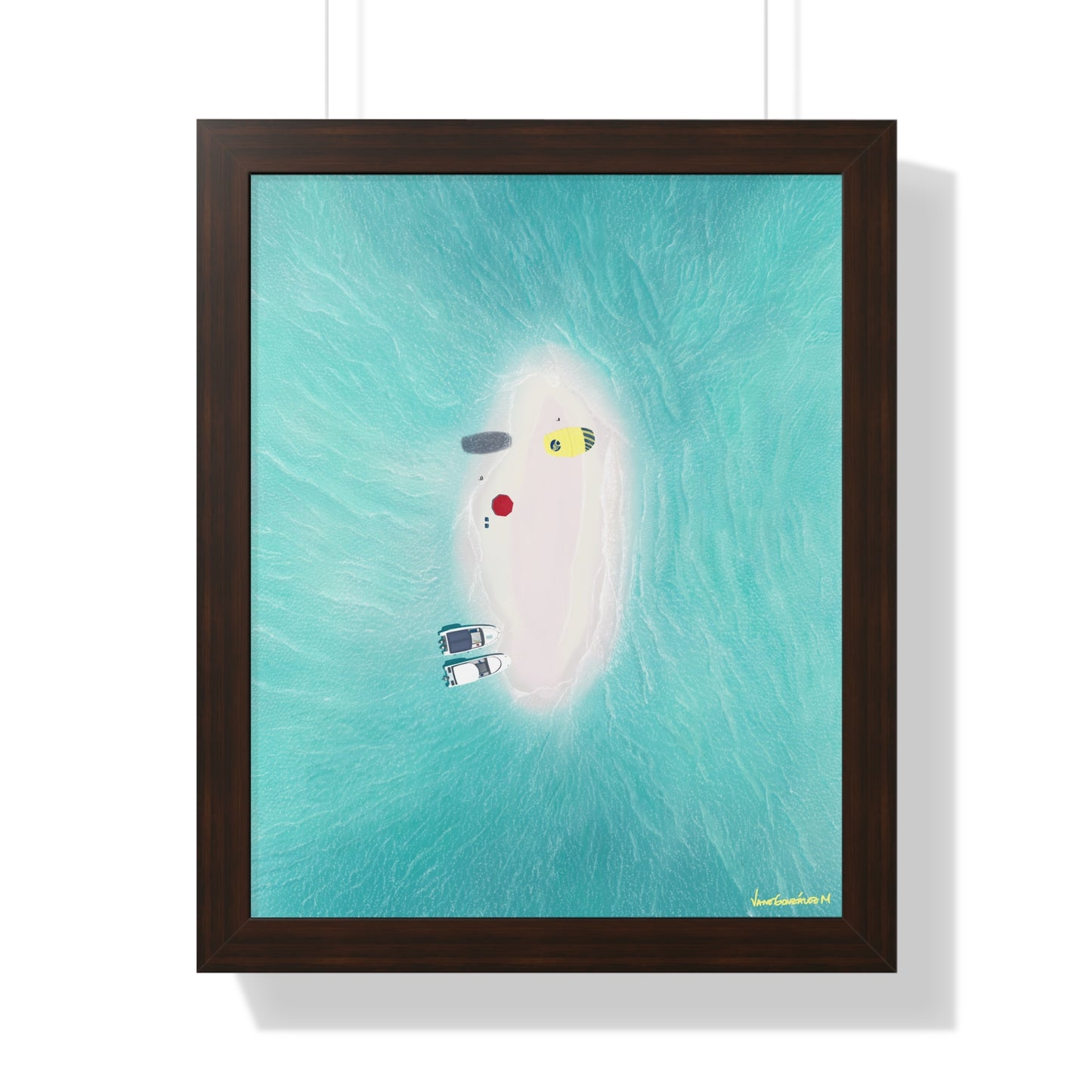 Los Roques Sandbank, Framed Poster, Matte