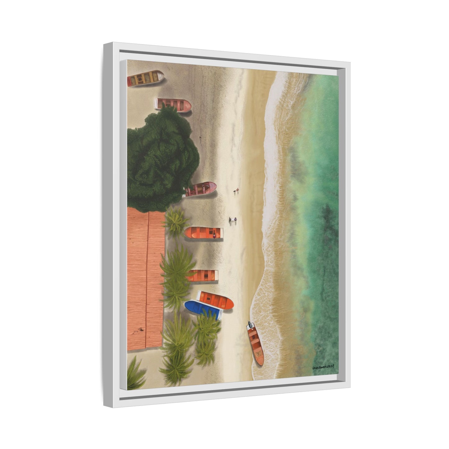 Playa de Cepe, Framed Canvas, Matte