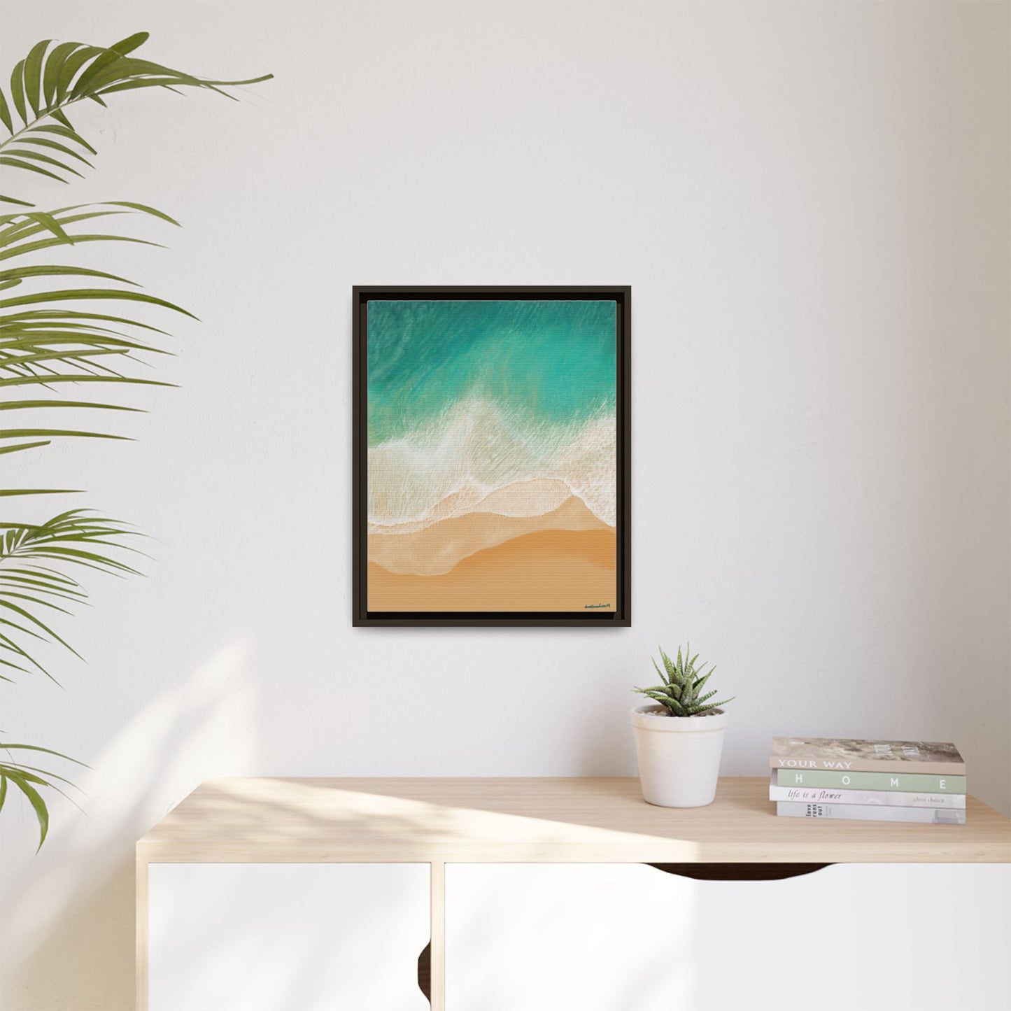 Playa Grande, Framed Canvas, Matte