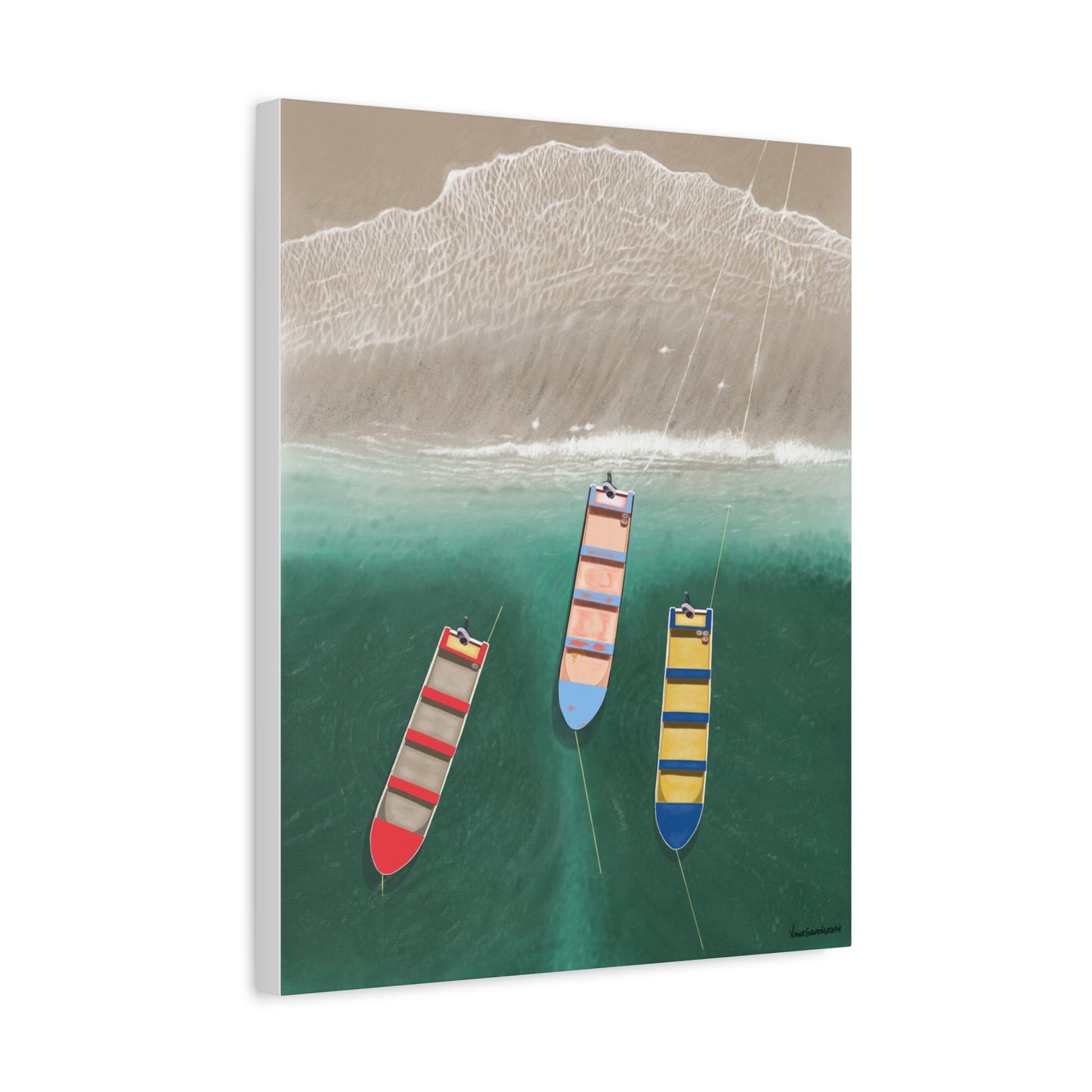 En Alguna Playita, Stretched, Unframed Canvas, Matte