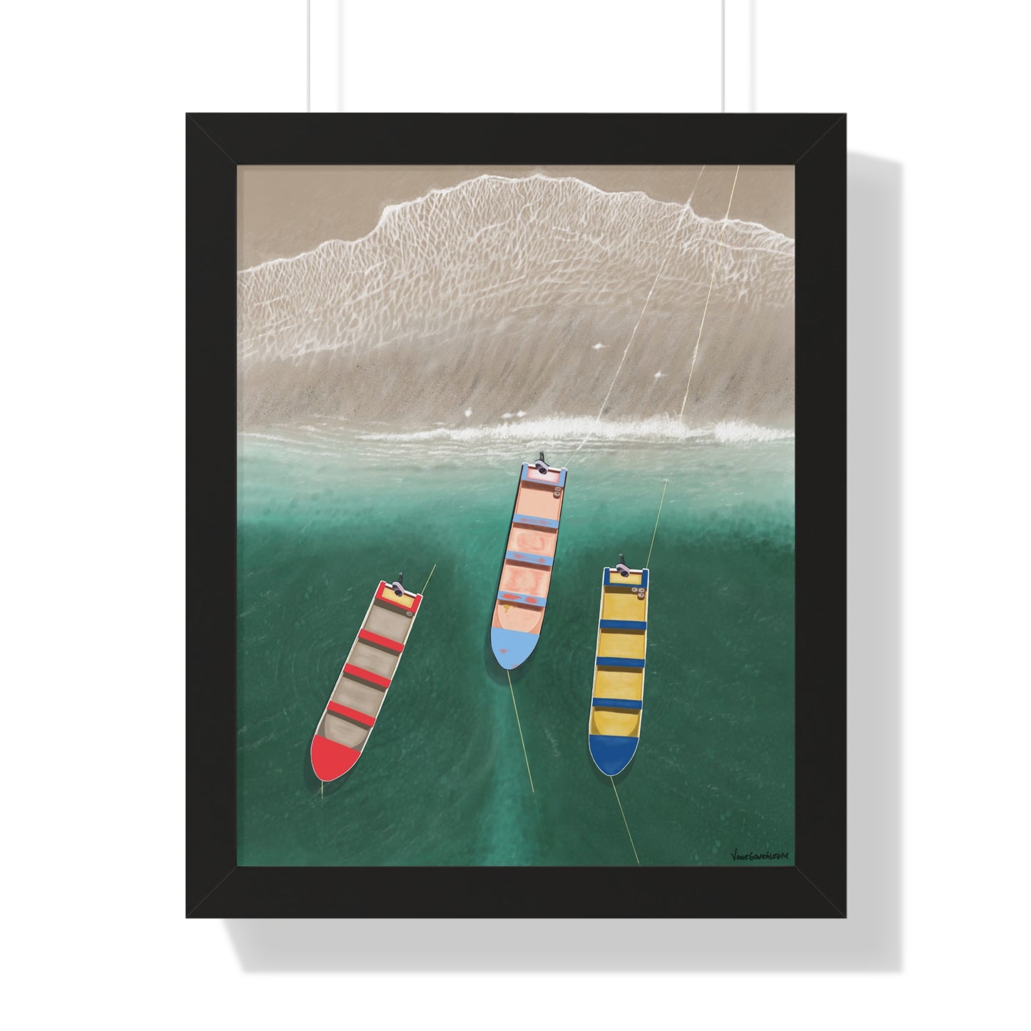 En Alguna Playita, Framed Poster, Matte