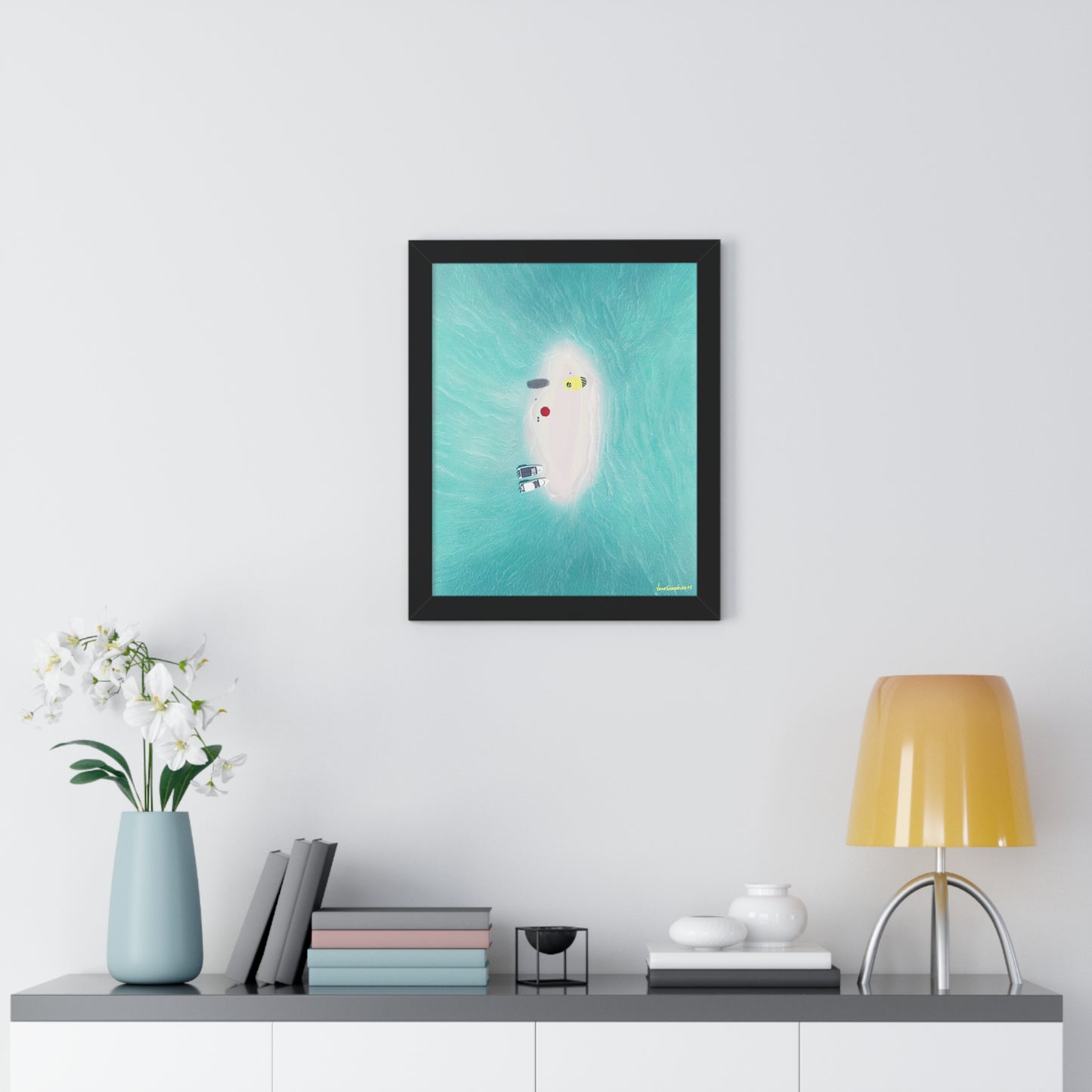 Los Roques Sandbank, Framed Poster, Matte