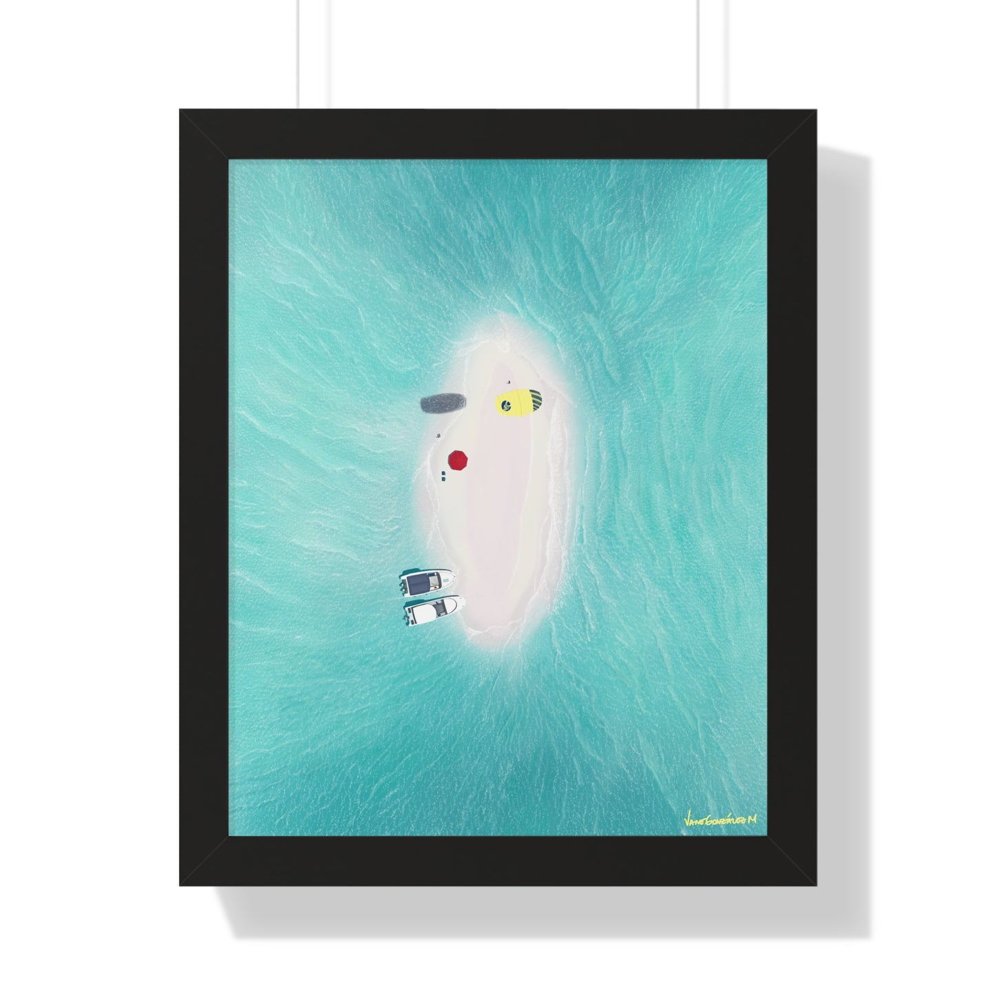 Los Roques Sandbank, Framed Poster, Matte