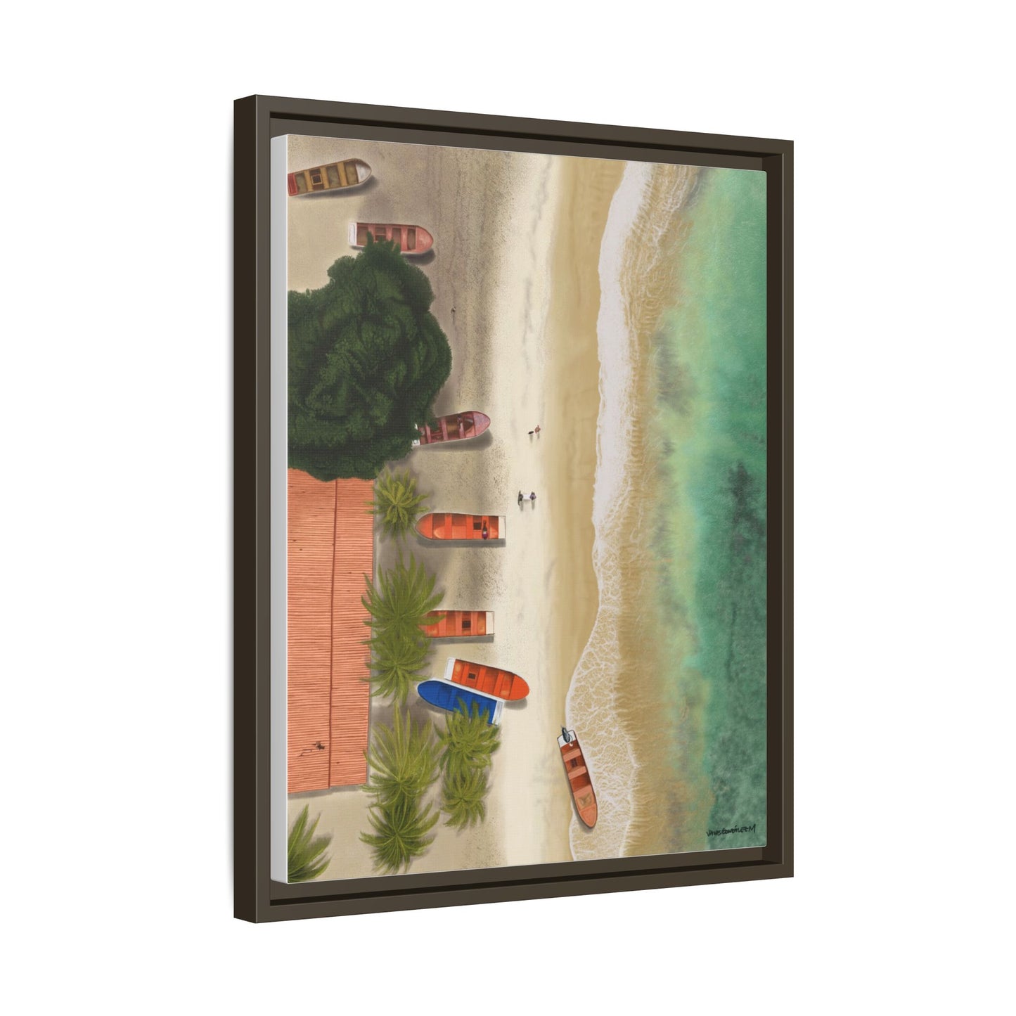 Playa de Cepe, Framed Canvas, Matte