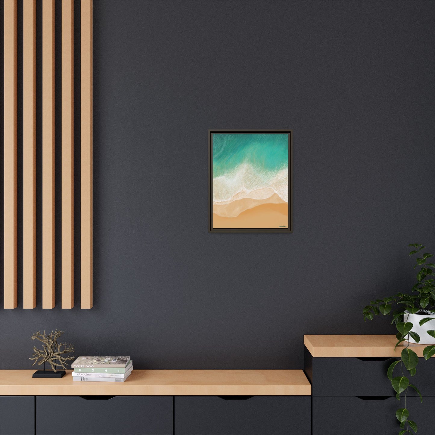 Playa Grande, Framed Canvas, Matte