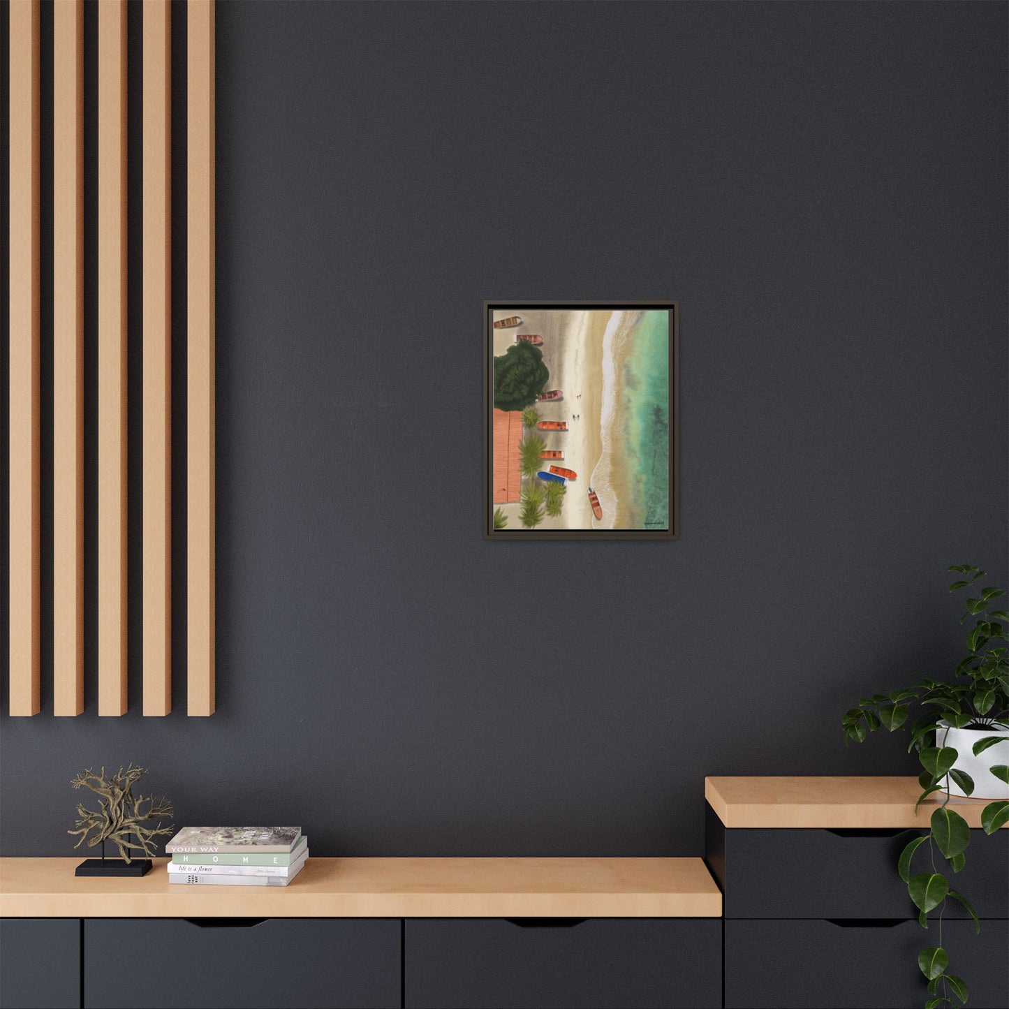 Playa de Cepe, Framed Canvas, Matte