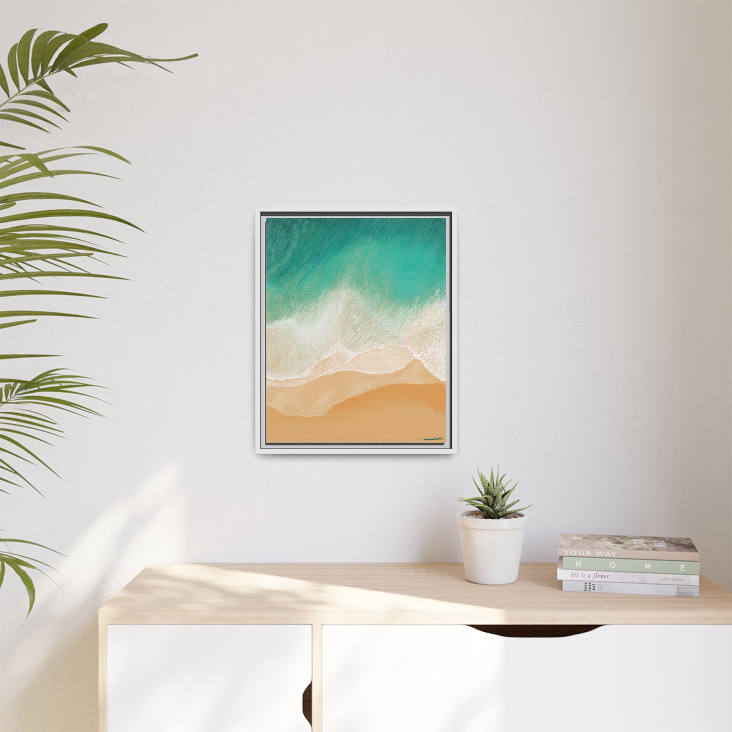 Playa Grande, Framed Canvas, Matte