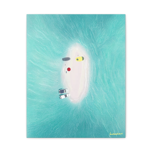 Los Roques Sandbank, Stretched, Unframed Canvas, Matte