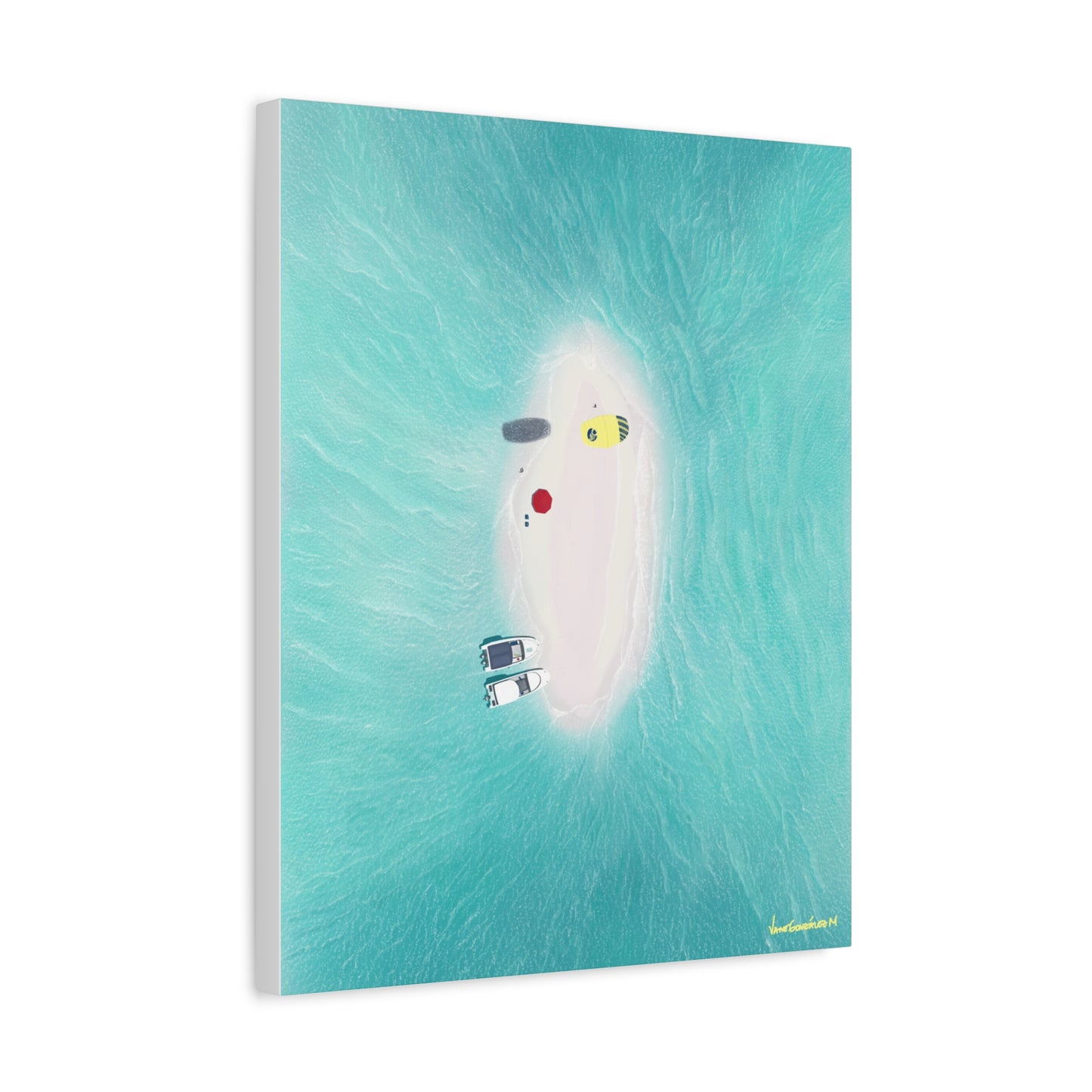 Los Roques Sandbank, Stretched, Unframed Canvas, Matte