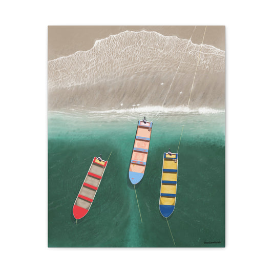En Alguna Playita, Stretched, Unframed Canvas, Matte